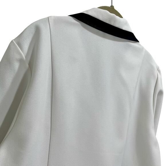 Vintage 90s Habits White Black Geometric Retro Blazer - Size 16W - Picture 8 of 8